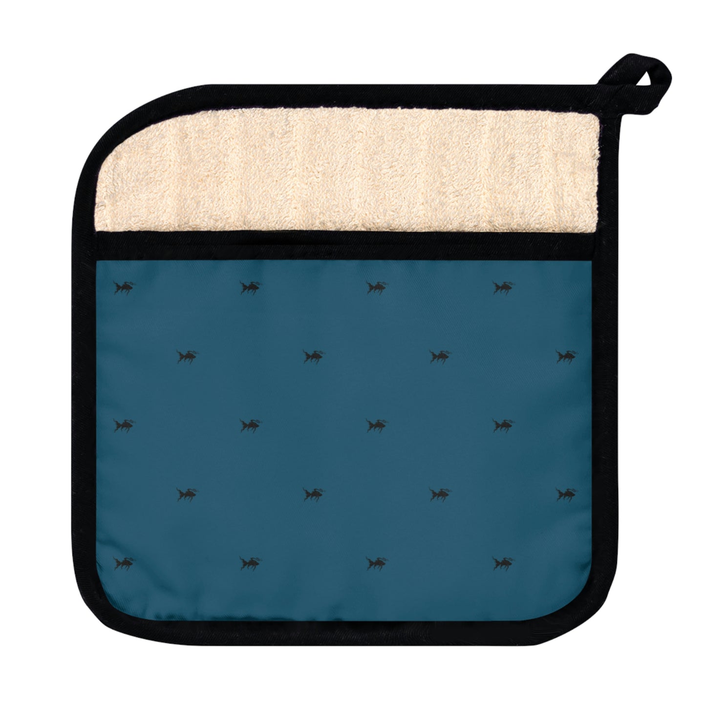 Blue Potholder with Pocket