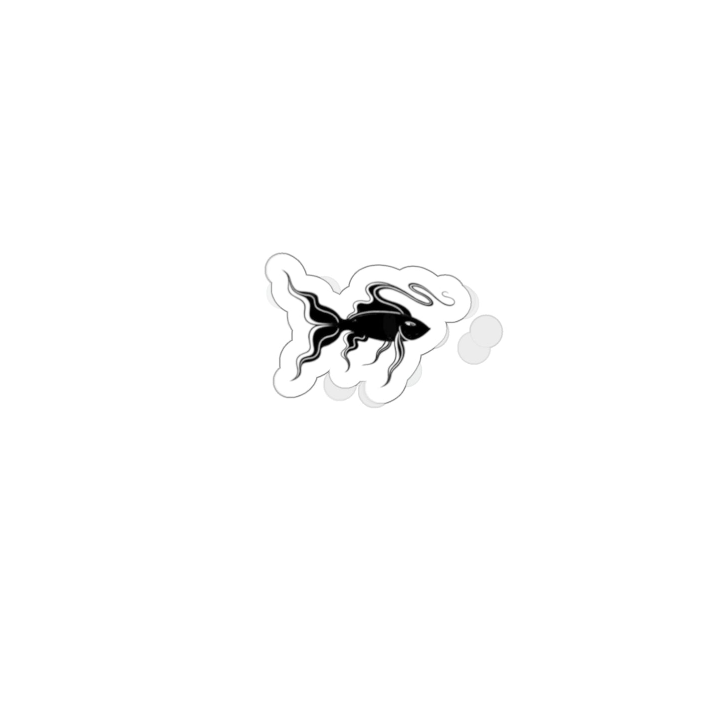 Black fish Kiss-Cut Stickers