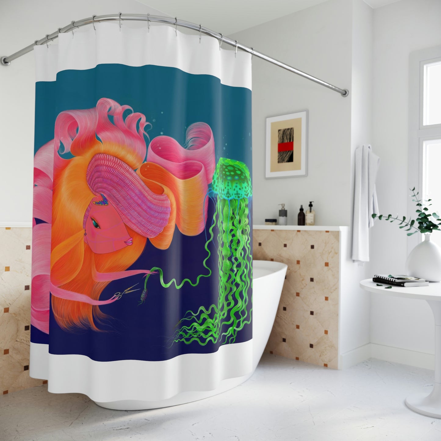 Hairstylist Asia- Polyester Shower Curtain