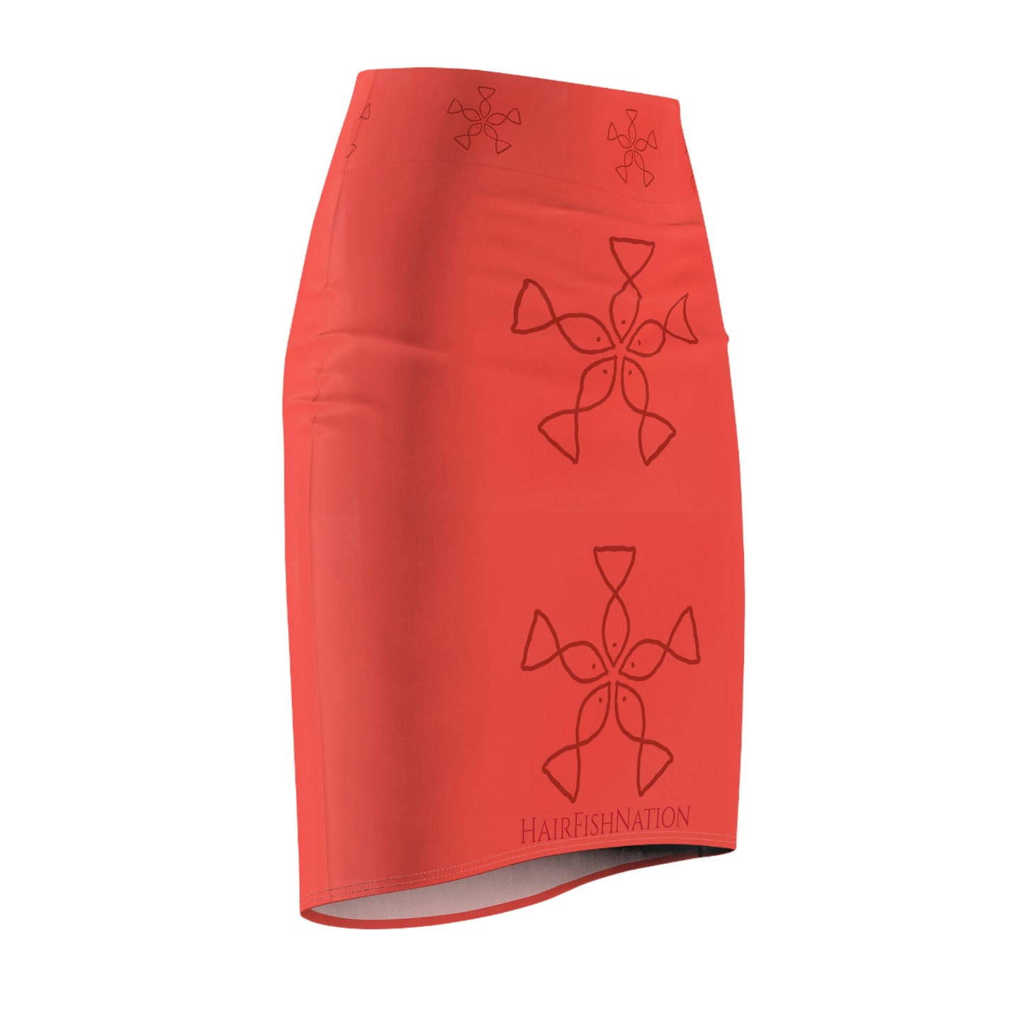 Women's Pencil Skirt, five fish logo.