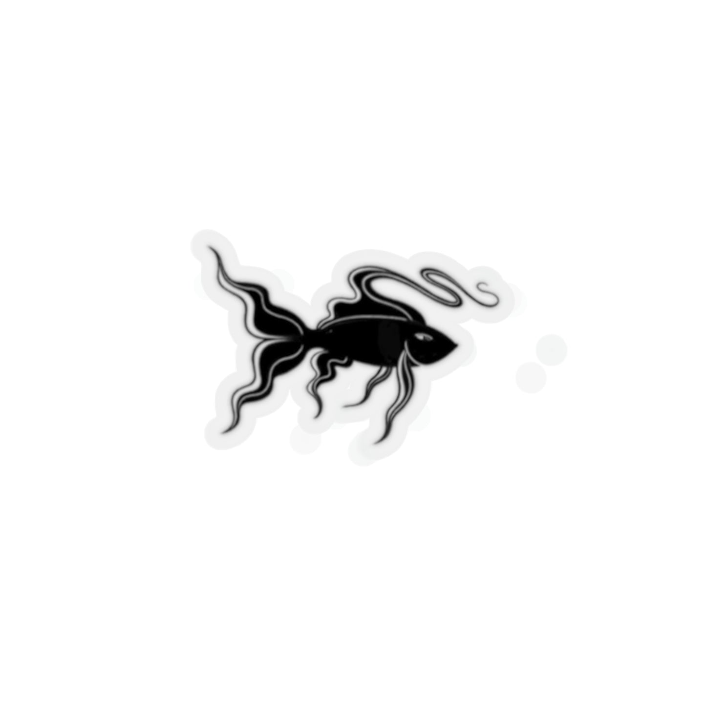 Black fish Kiss-Cut Stickers