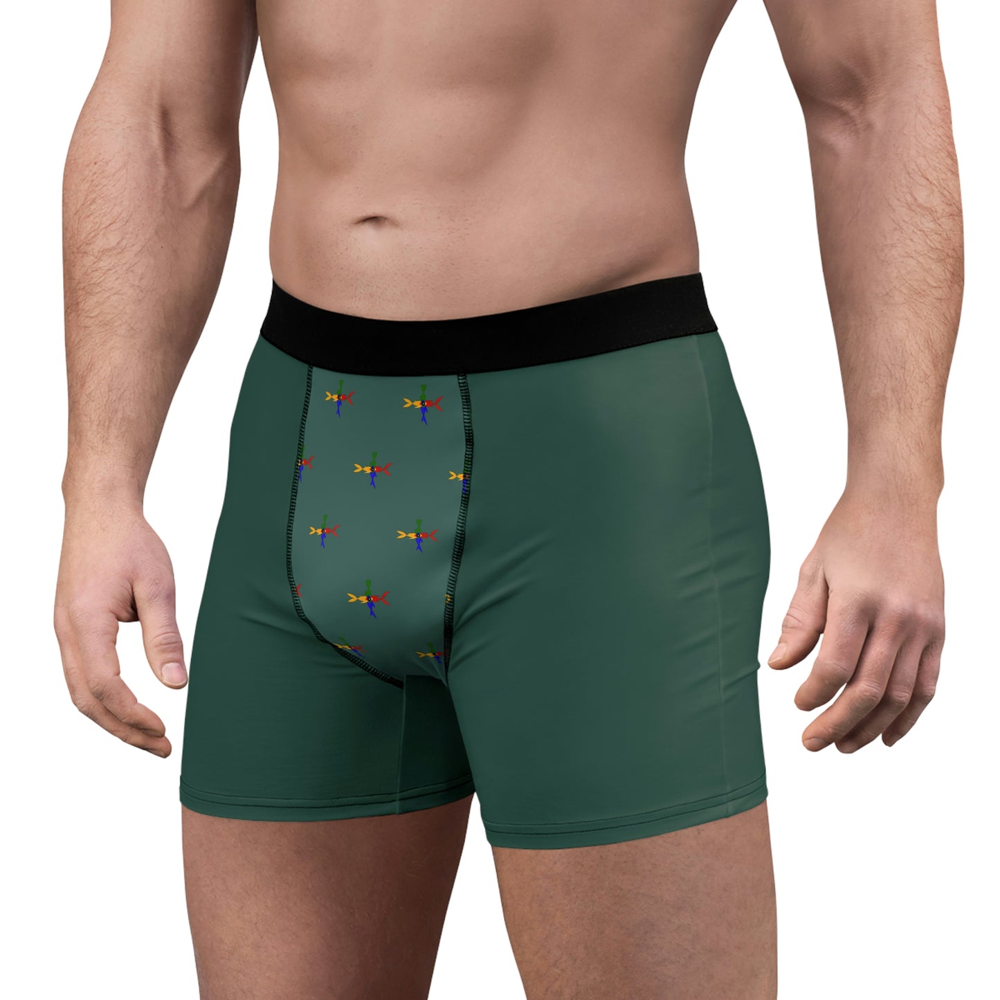 Four fish logo Men's Boxer Briefs (AOP)