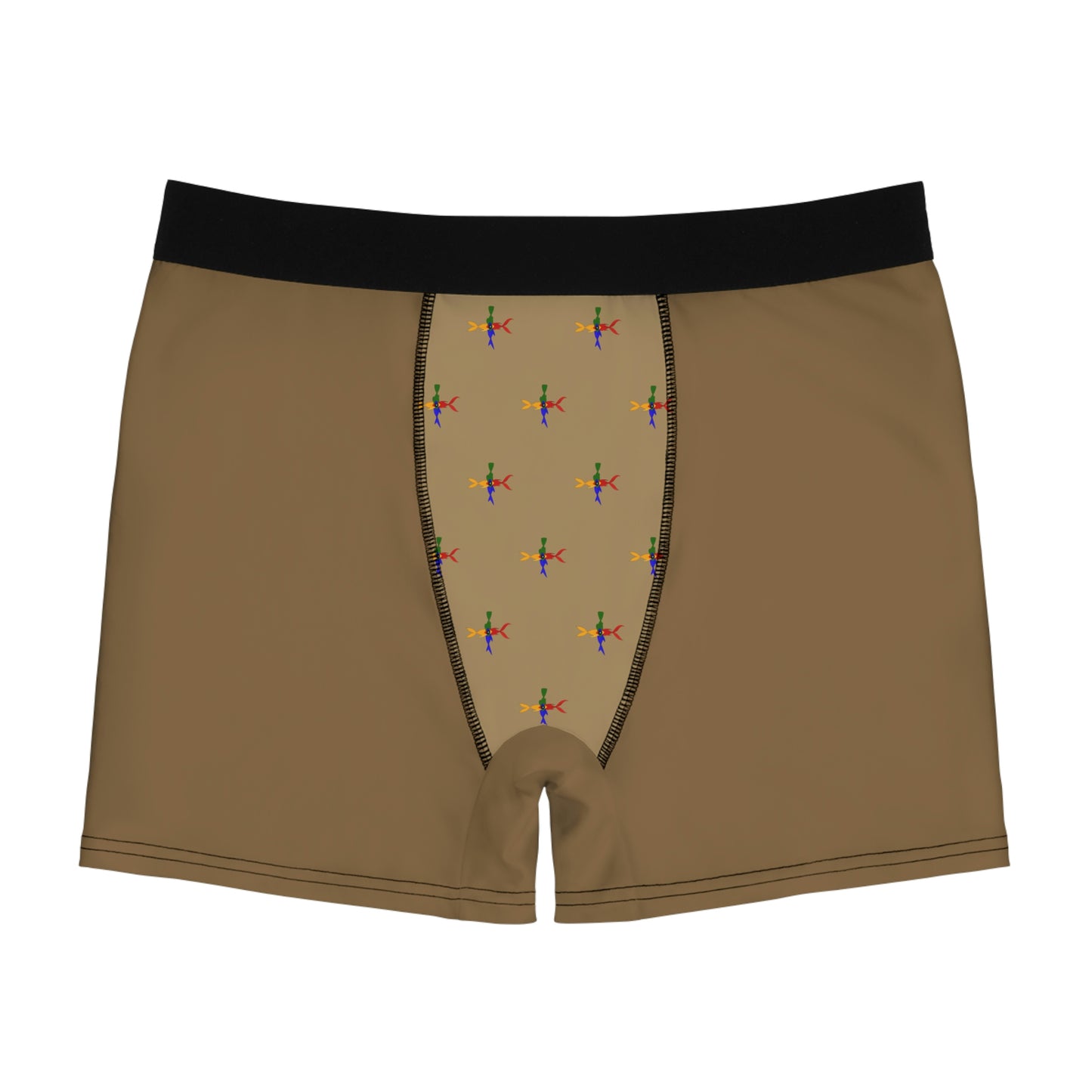 Mocha brown Men's Boxer Briefs (AOP)