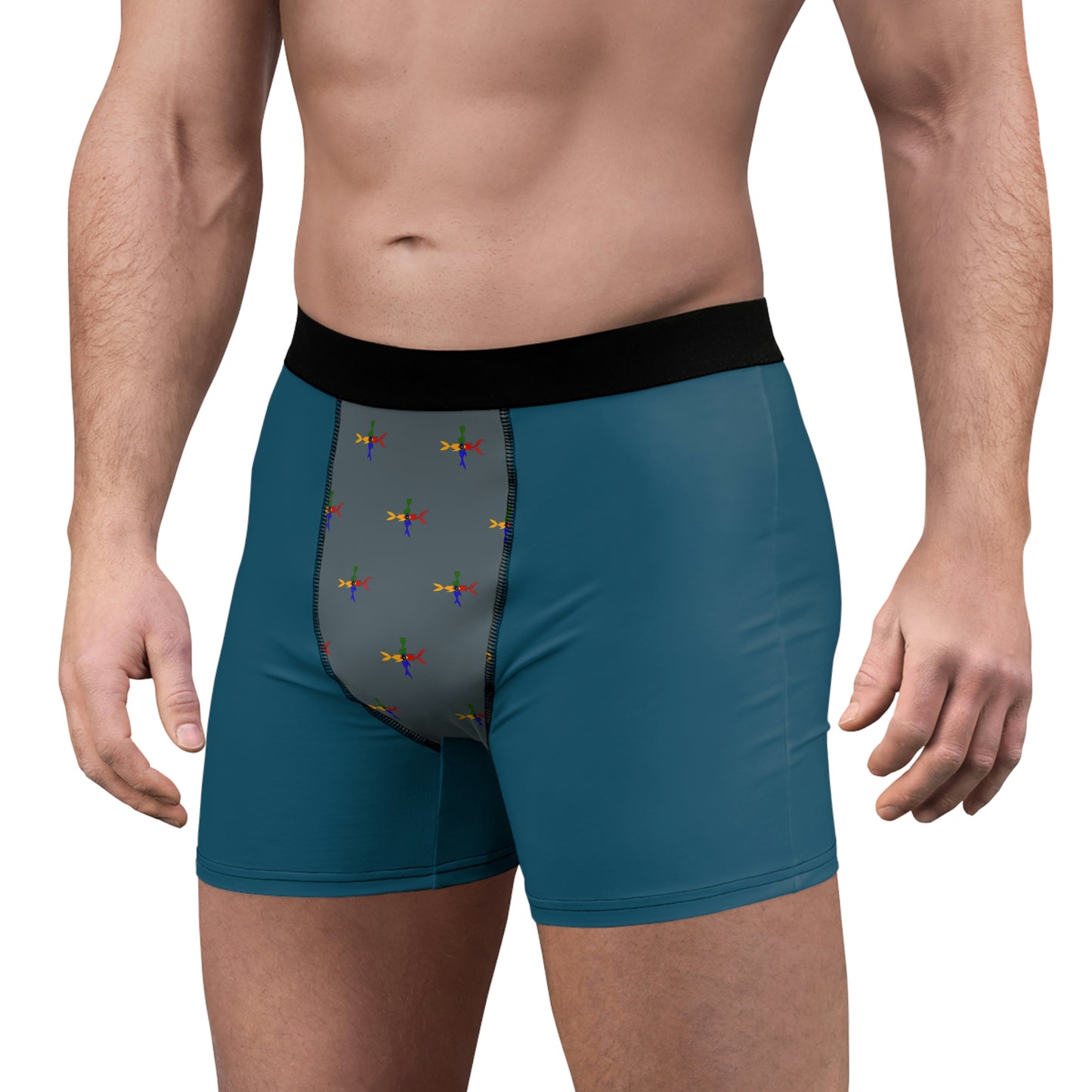 Four Fish logo Men's Boxer Briefs (AOP)