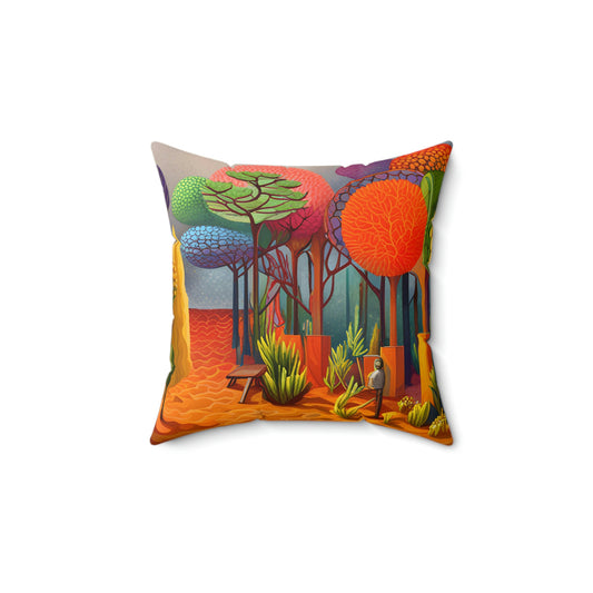 Coral Spun Polyester Square Pillow