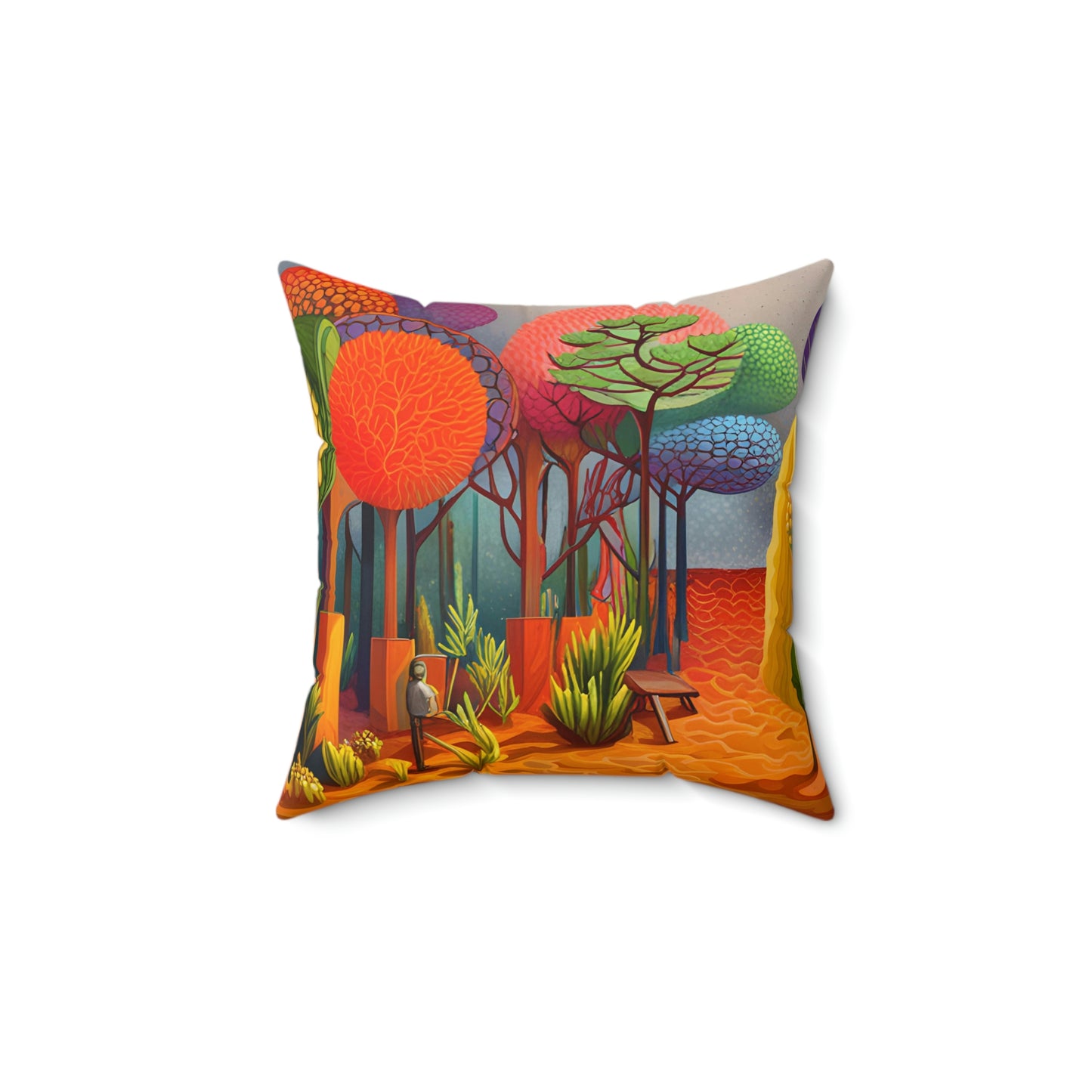 Coral Spun Polyester Square Pillow