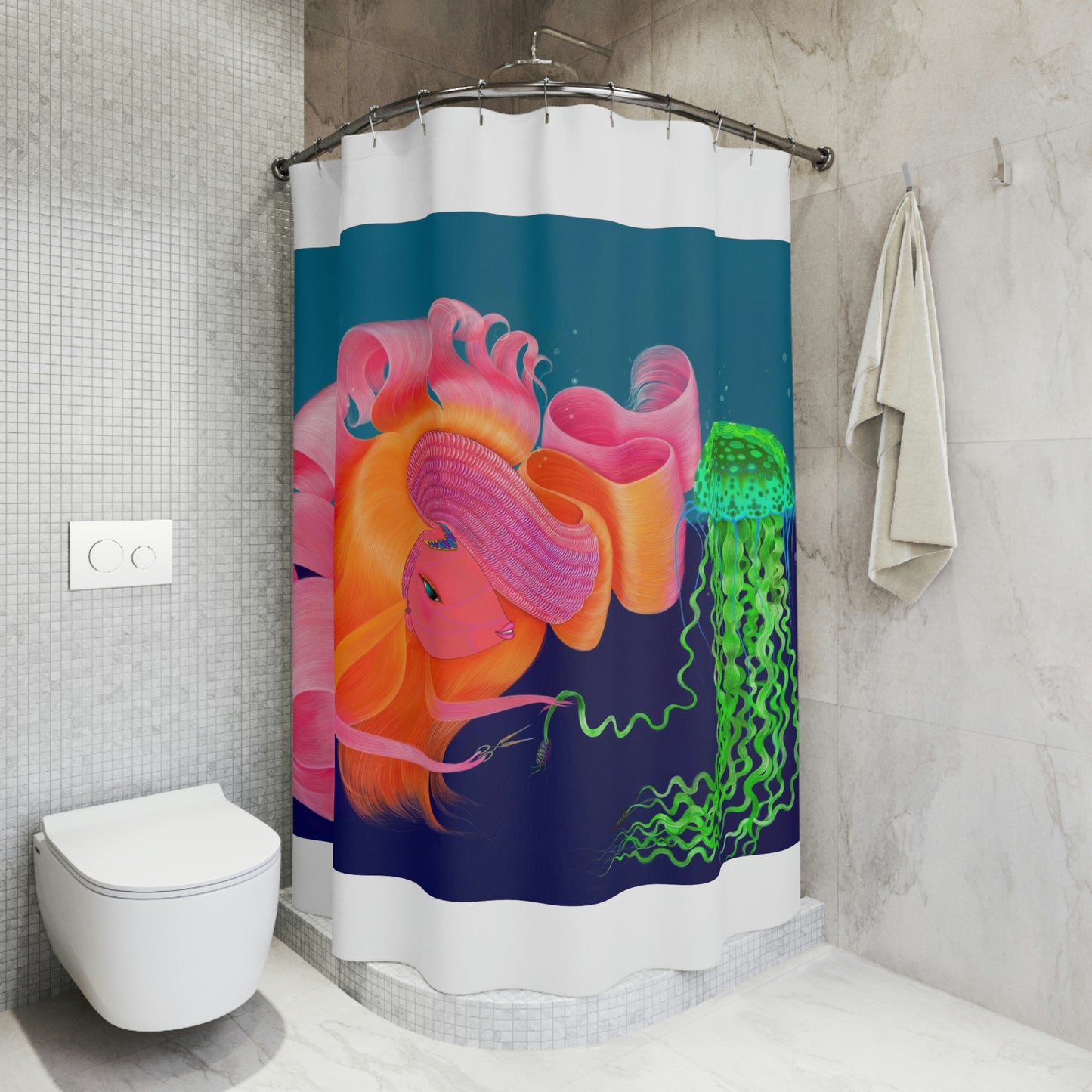 Hairstylist Asia- Polyester Shower Curtain