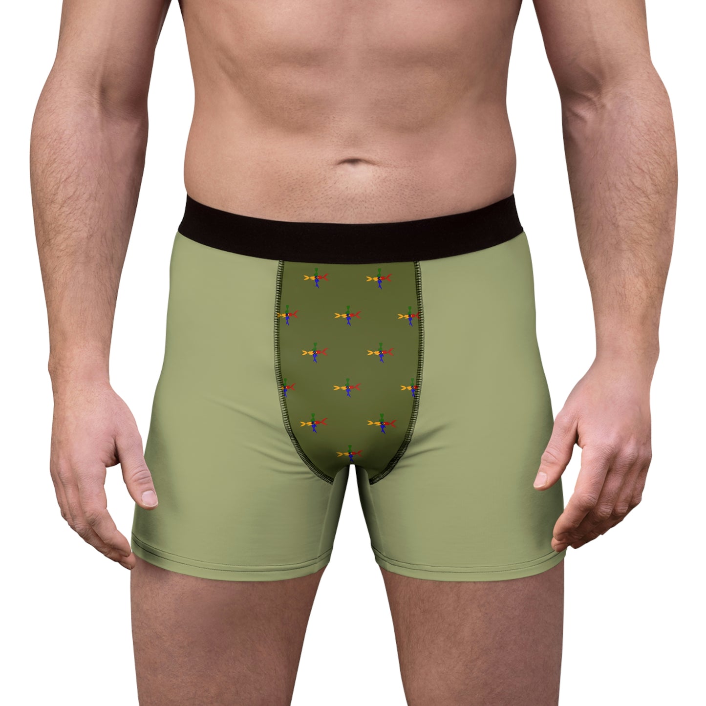 Green Men's Boxer Briefs (AOP)