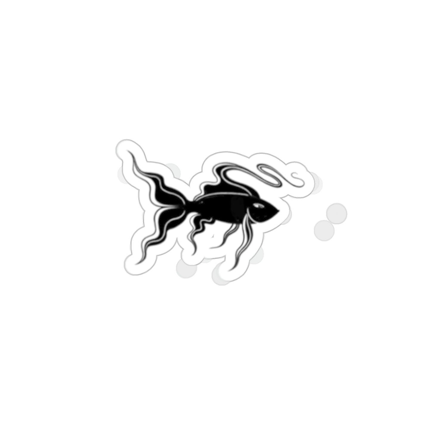 Black fish Kiss-Cut Stickers