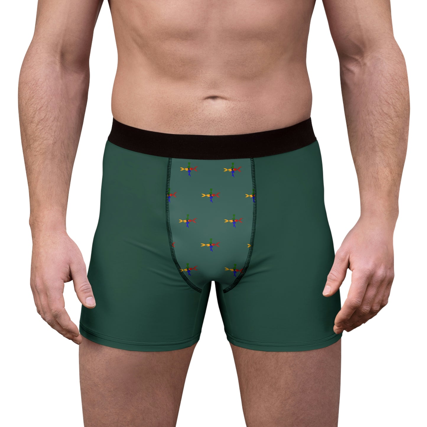 Four fish logo Men's Boxer Briefs (AOP)