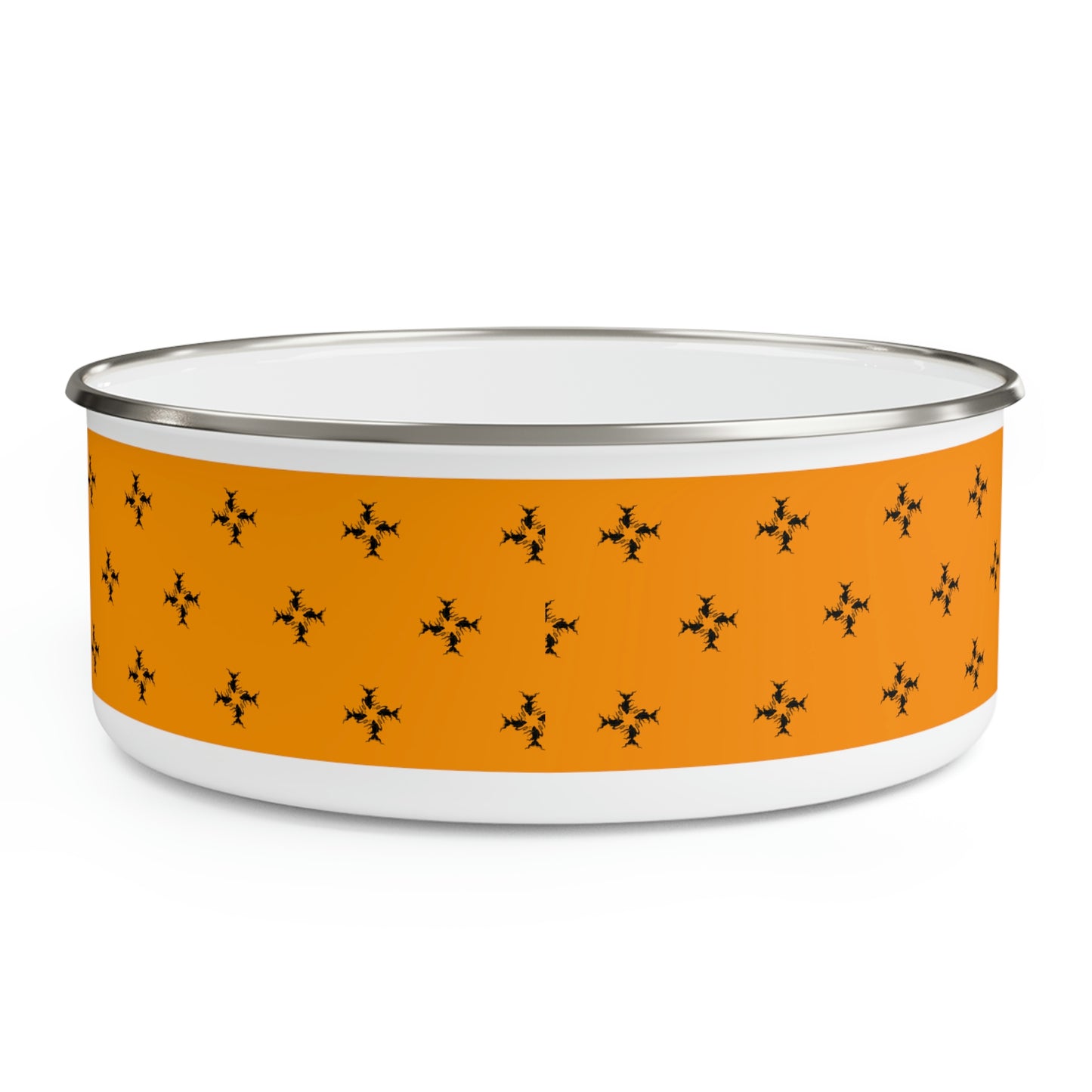 Mustard yellow enamel bowl.