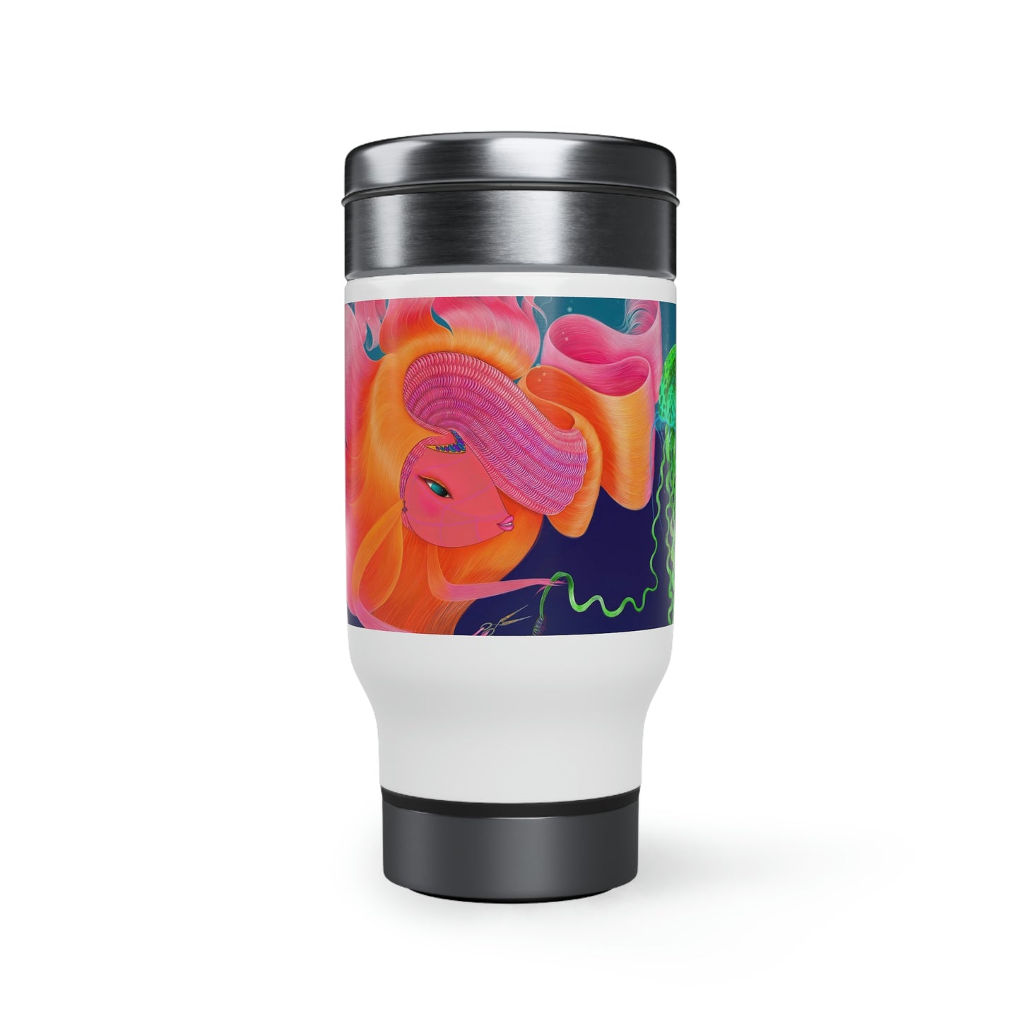 Stainless Steel Travel Mug with Handle, 14oz