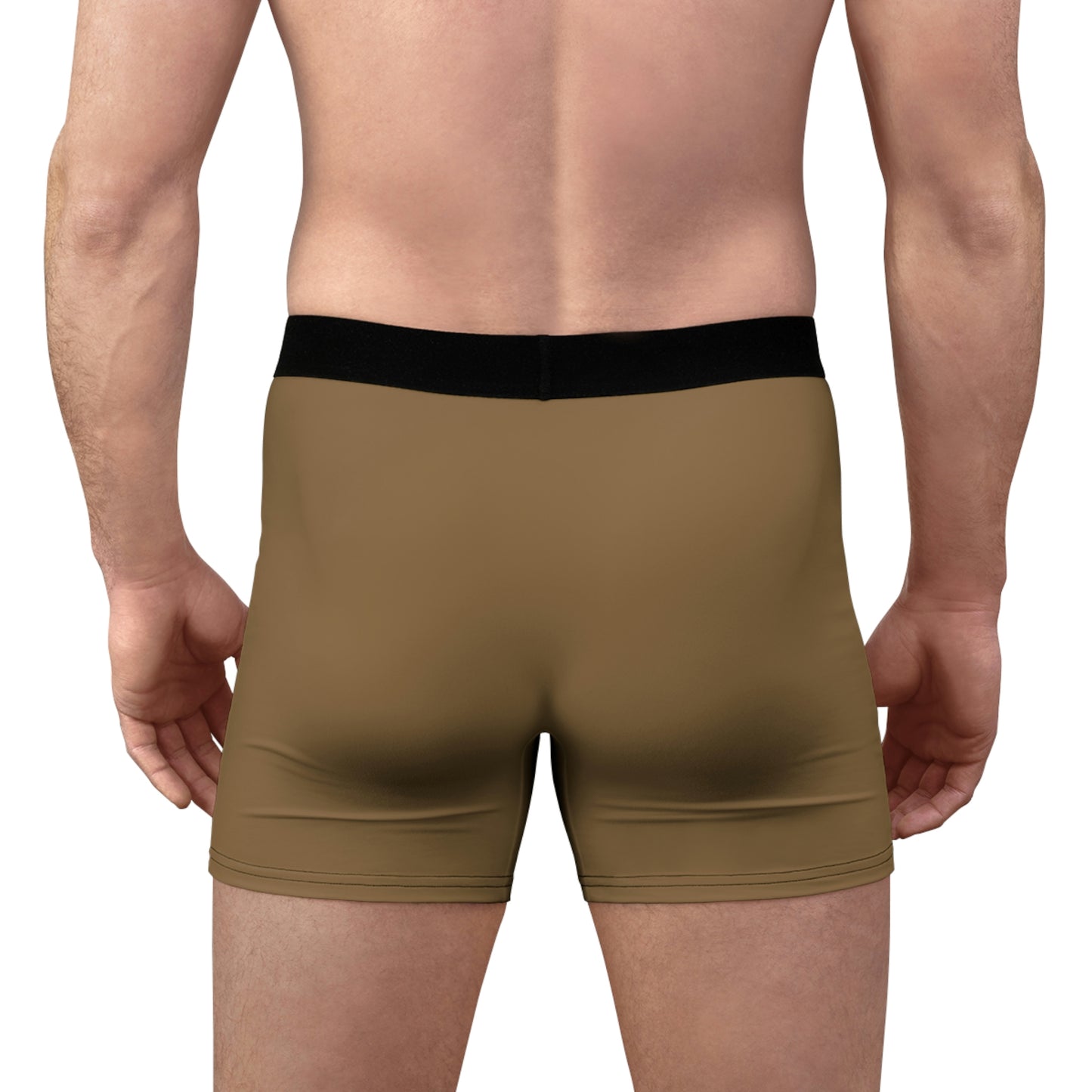 Mocha brown Men's Boxer Briefs (AOP)