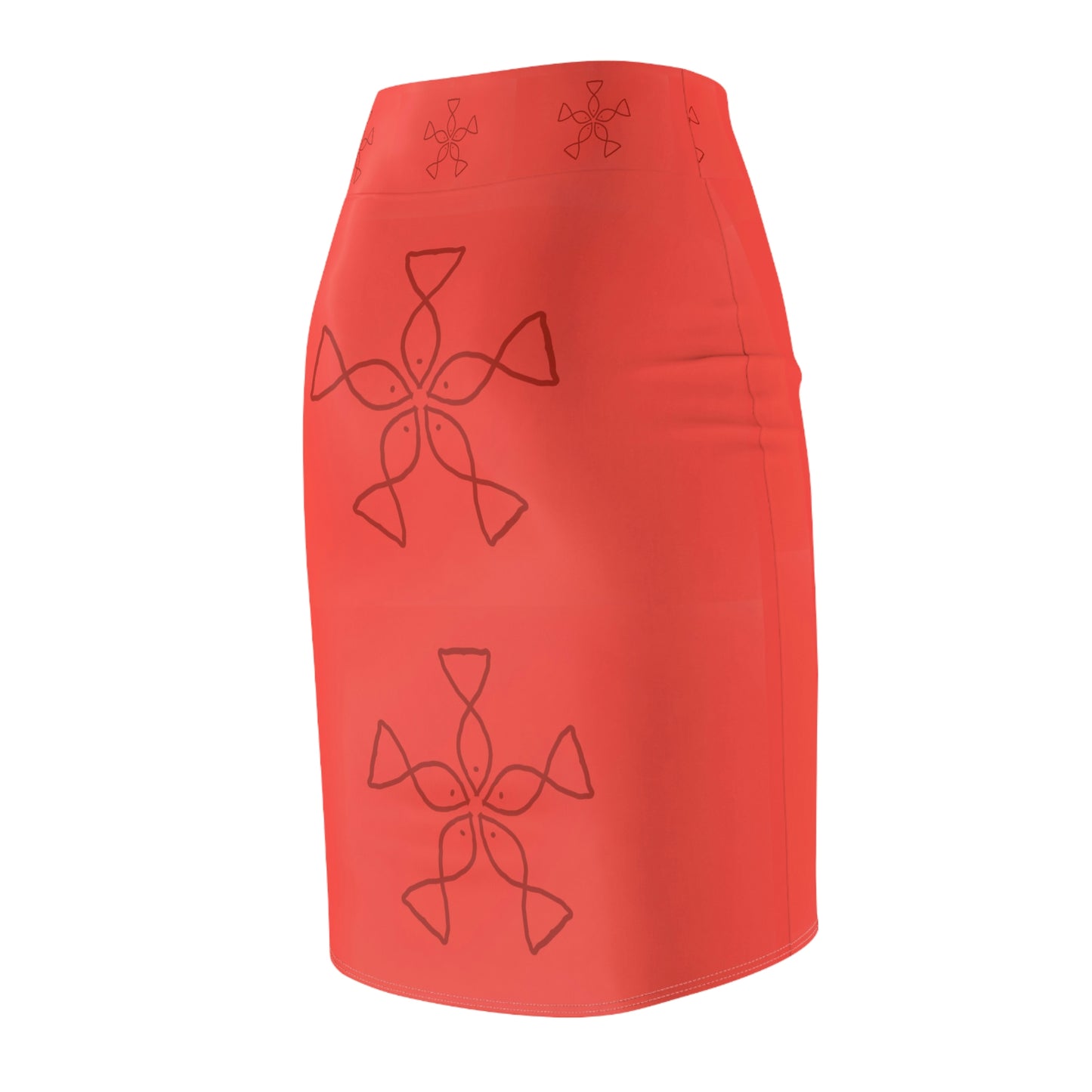 Women's Pencil Skirt, five fish logo.