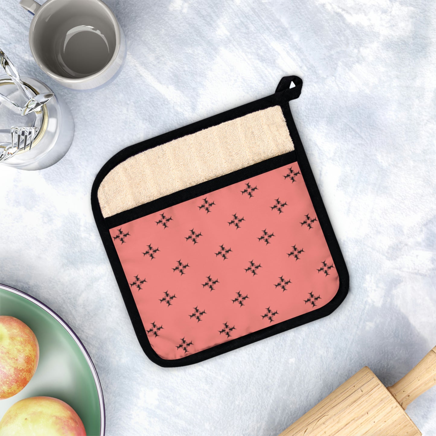 Pink Salmon Potholder with Pocket