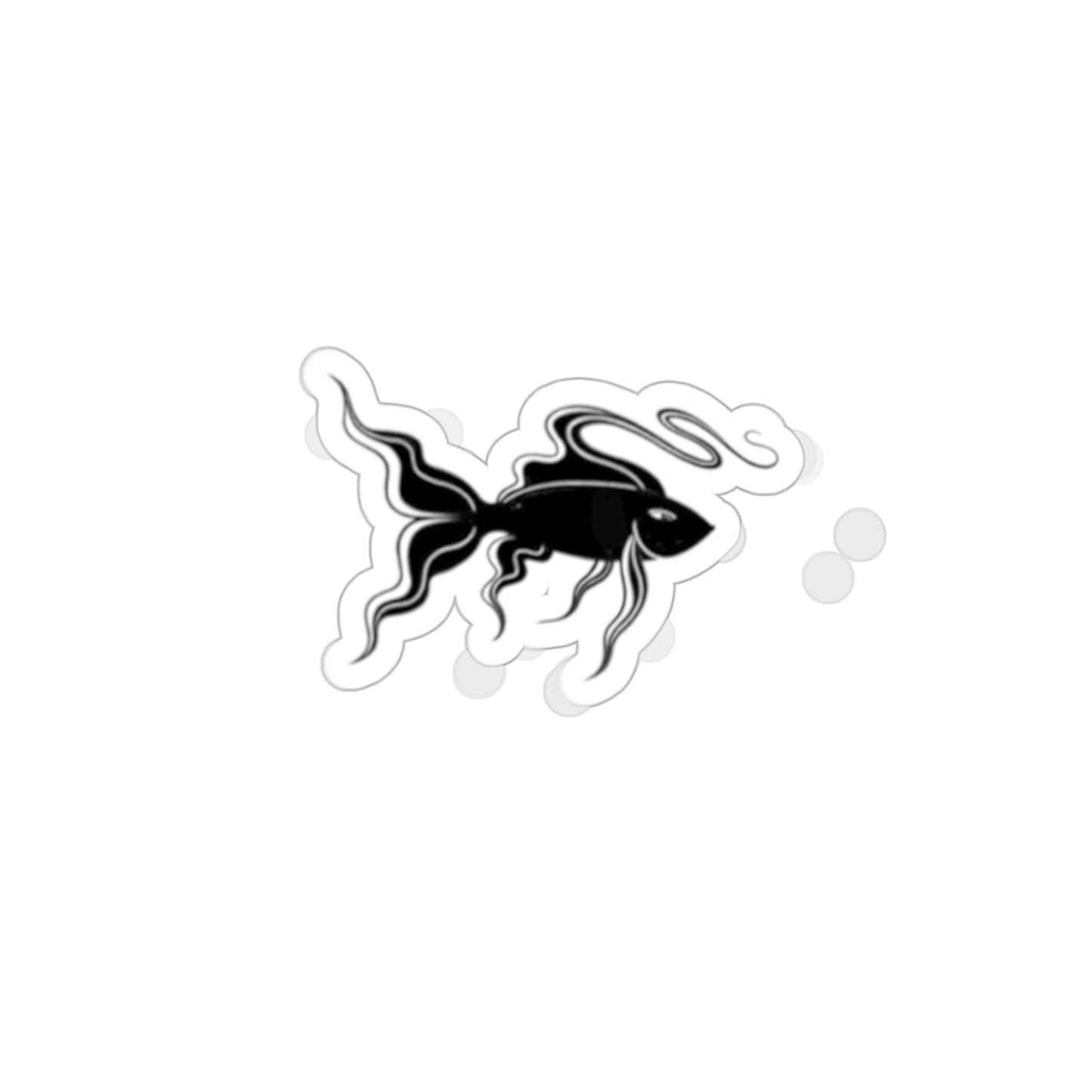 Black fish Kiss-Cut Stickers