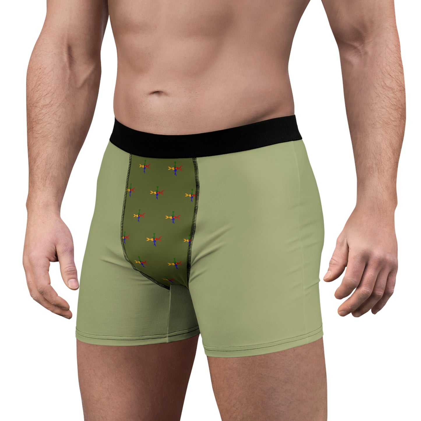 Green Men's Boxer Briefs (AOP)