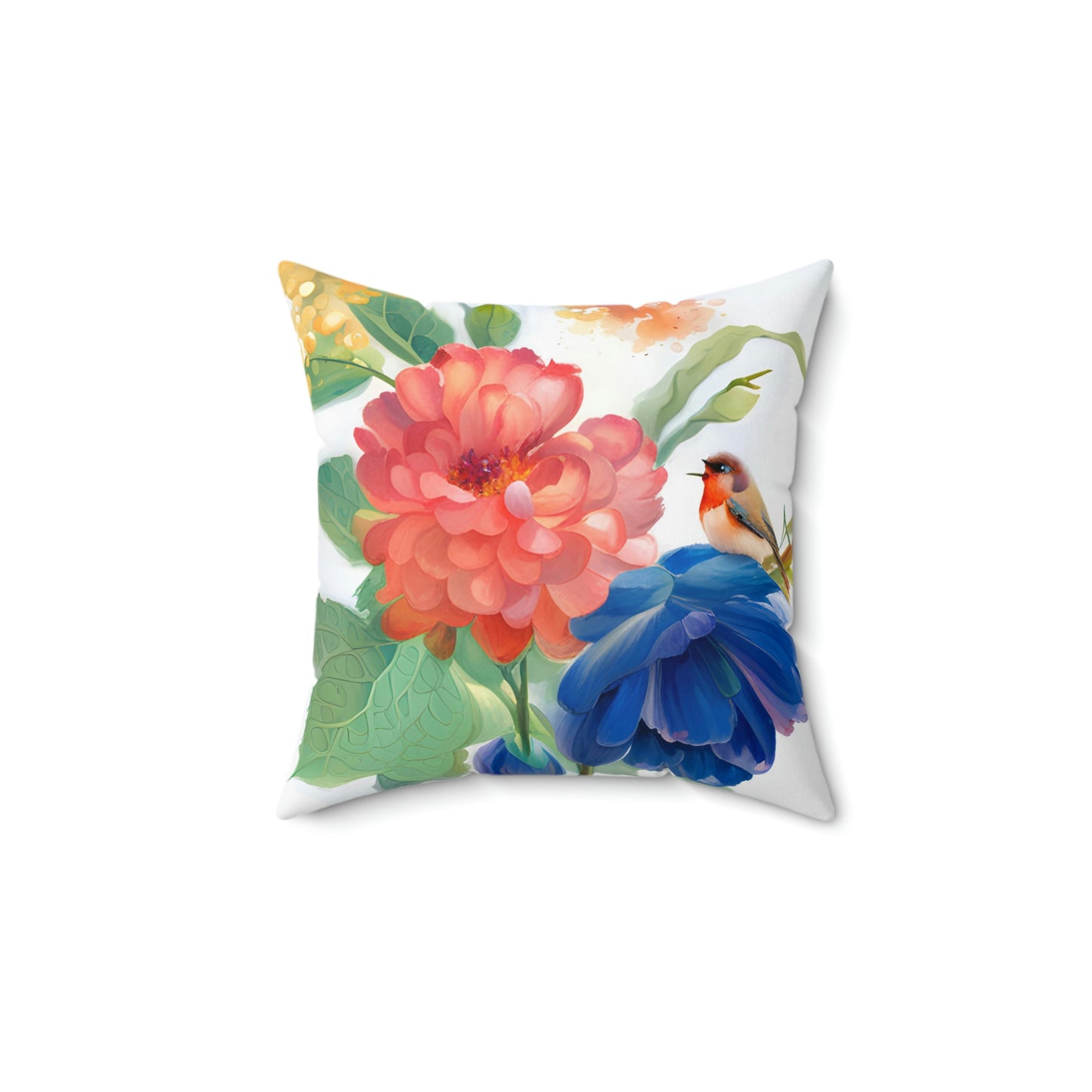 Flower Spun Polyester Square Pillow