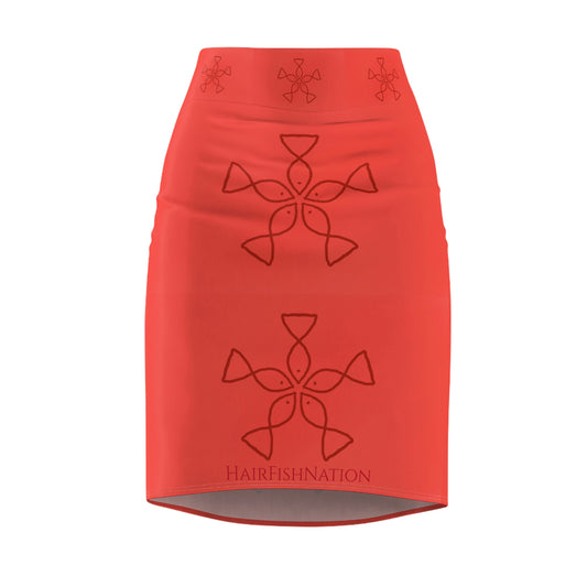 Women's Pencil Skirt, five fish logo.